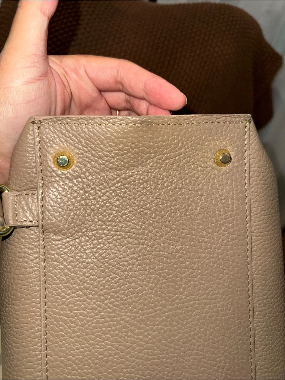 AMELI / ALEMI  VIADUKT WORK soft grain leather bag in greige & custom insert